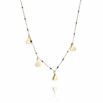 Flamenco Mystique Ogrlica iz kirurškega jekla, pozlačena s 14-karatnim zlatom, svetlo zlata barva, dolžina 43 cm + 5 cm