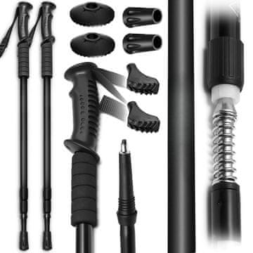 MG Nordic Walking treking palice 63-130 cm, črna