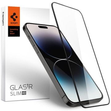 Spigen Glas.Tr Slim Full Cover zaščitno steklo za iPhone 14 Pro, črna