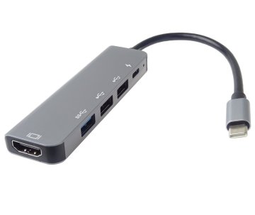 PremiumCord USB-C v HDMI + USB3.0 + 2x USB2.0 + PD(power delivery) adapter