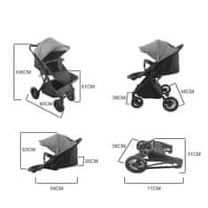 Aga Športni voziček Črno/Modra