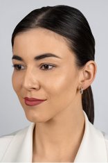 Brilio Silver Elegantni srebrni obročasti uhani s cirkoni EA1093W