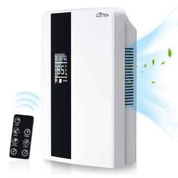 Media-Tech AIR-DRY PRO - Velik razvlažilnik zraka/absorber vlage z UV-svetilko, zaslonom, časovnikom in daljinskim upravljalnikom. 2-litrski rezervoar s senzorjem polnosti.