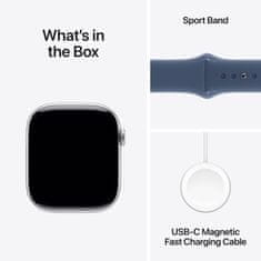 Apple Watch S10 pametna ura, 46mm, srebrno ohišje z modrim športnim paščkom, M/L (mwwm3qh/a)