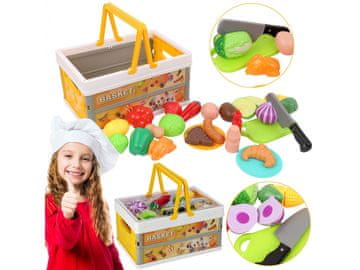 Mega Creative Kuhinjski set hrana v košari, nakupovalna košara za otroke