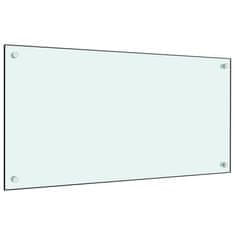 Vidaxl Kuhinjska zaščitna obloga 2 kosa bela 80x60 cm kaljeno steklo