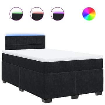 Vidaxl Box spring postelja z vzmetnico črna 120x190 cm žamet