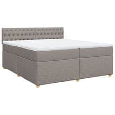 Vidaxl Box spring postelja z vzmetnico taupe 200x200 cm blago