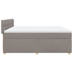 Vidaxl Box spring postelja z vzmetnico taupe 200x200 cm blago