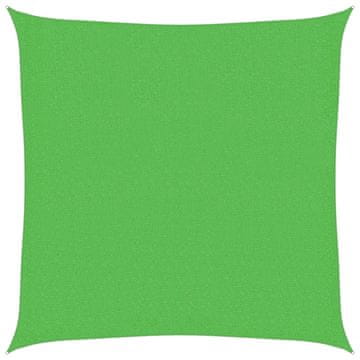 Vidaxl Senčno jadro 160 g/m² svetlo zeleno 3x3 m HDPE
