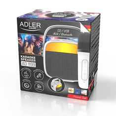 Adler Prenosni karaoke zvočnik z mikrofonom Adler AD 1199 bel