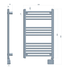 Adler Grelec električni radiator kopalniški AD 7824, LED, 600W