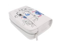 Disney Stitch Disney Bela potovalna kozmetična torbica, eko usnje, prostorna 23x18x7cm 