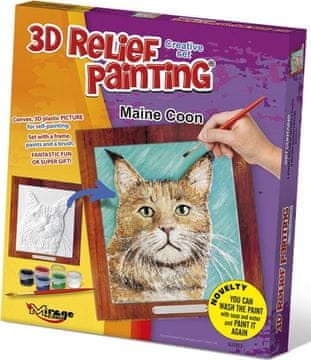 Mirage Hobby Reliefno slikarstvo Creative 3D Painting Set: Maine Coon Cat