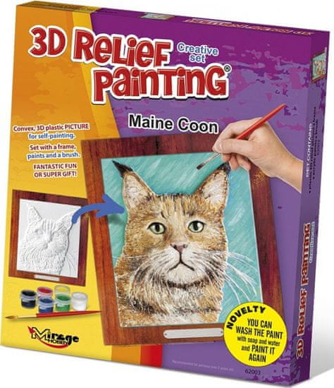 Mirage Hobby Reliefno slikarstvo Creative 3D Painting Set: Maine Coon Cat