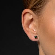 Brilio Uhani iz rumenega zlata s sintetičnimi smaragdi 14/188.901/17ES-N