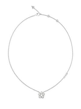 Guess Čudovita sijoča jeklena ogrlica z zimskimi rožami JUBN04466JWRHT/U