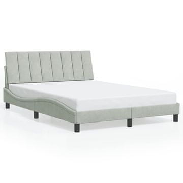 Vidaxl Posteljni okvir brez vzmetnice Hanko svetlo siv 120x200 cm žamet