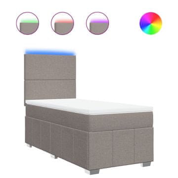 Vidaxl Box spring postelja z vzmetnico taupe 100x200 cm blago