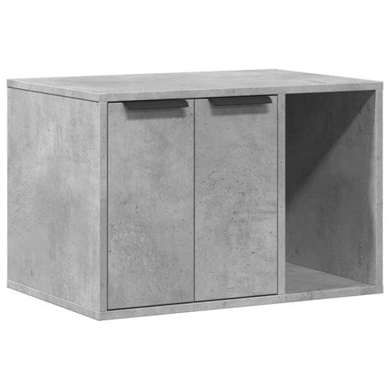 Vidaxl Omara za mačje stranišče betonsko siva 60x40x40 cm inž. les