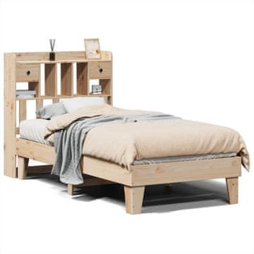 Vidaxl Posteljni okvir brez vzmetnice 90x190 cm trdna borovina