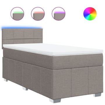 Vidaxl Box spring postelja z vzmetnico taupe 100x200 cm blago