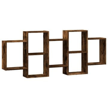 Vidaxl Stenska polica dimljeni hrast 159x18x65 cm inženirski les