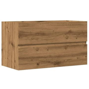 Vidaxl Omarica za umivalnik artisian hrast 90x38,5x45 cm inž. les