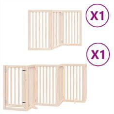 Vidaxl Ograda za pse z vrati zložljiva 9 panelov 450 cm topolovina