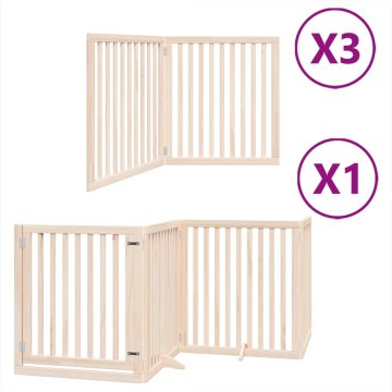 Vidaxl Ograda za pse z vrati zložljiva 10 panelov 800 cm topolovina