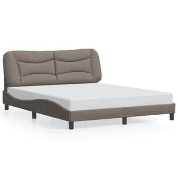 Vidaxl Posteljni okvir brez vzmetnice Hvar taupe 160x200 cm blago