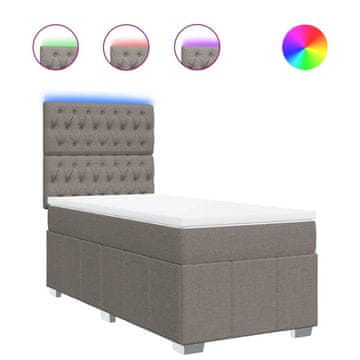 Vidaxl Box spring postelja z vzmetnico taupe 100x200 cm blago
