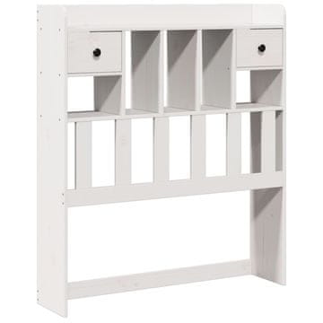 Vidaxl Vzglavje s predelki bela 90 cm trdna borovina