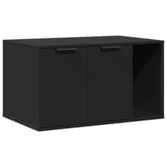 Vidaxl Omara za mačje stranišče črna 80x50x45 cm inženirski les