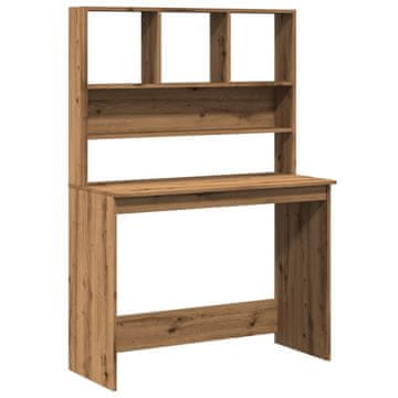 Vidaxl vidaXL Pisalna miza s policami, umetniški hrast, 102x45x148 cm