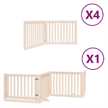 Vidaxl Ograda za pse z vrati zložljiva 12 panelov 960 cm topolovina