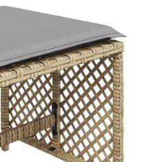 Vidaxl Vrtni stolčki z blazinami 4 kosi bež 41x41x36 cm poli ratan