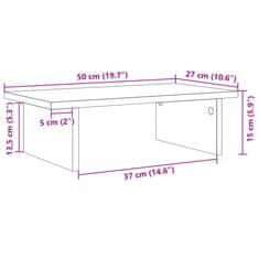 Vidaxl Stojalo za monitor bela 50x27x15 cm inženirski les