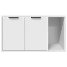 Vidaxl Omara za mačje stranišče bela 80x50x45 cm inženirski les