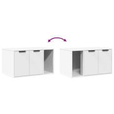 Vidaxl Omara za mačje stranišče bela 80x50x45 cm inženirski les