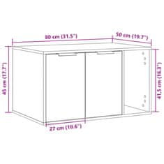 Vidaxl Omara za mačje stranišče artisian hrast 80x50x45 cm inž. les
