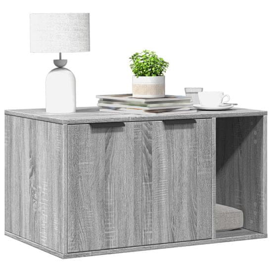 shumee vidaXL Omara za mačje stranišče siva sonoma 80x50x45 cm inž. les