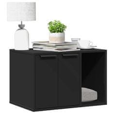 shumee vidaXL Omara za mačje stranišče črna 60x40x40 cm inženirski les