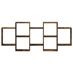 Vidaxl Stenska polica dimljeni hrast 159x18x65 cm inženirski les