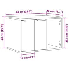 Vidaxl Omara za mačje stranišče bela 60x40x40 cm inženirski les