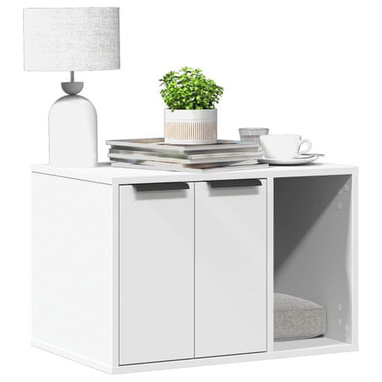 shumee vidaXL Omara za mačje stranišče bela 60x40x40 cm inženirski les