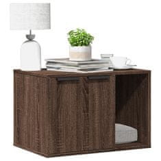 shumee vidaXL Omara za mačje stranišče rjavi hrast 60x40x40 cm inž. les