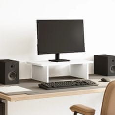 Vidaxl Stojalo za monitor bela 50x27x15 cm inženirski les