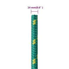 Vidaxl Vrv za čoln zelena 14 mm 25 m polipropilen