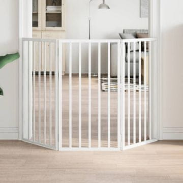 Vidaxl vidaXL Zložljiva varnostna vrata za pse, 3 paneli, bela, 150 cm